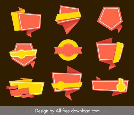 decorative label templates elegant origami shapes