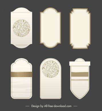 decorative labels templates elegant luxury symmetric vertical shapes design 