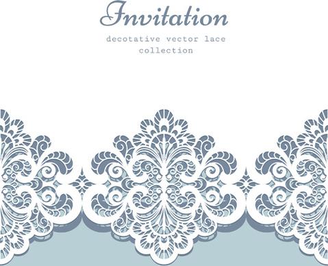 decorative lace invitation cards vector design