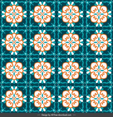decorative pattern classical symmetric repeating floral sketch
