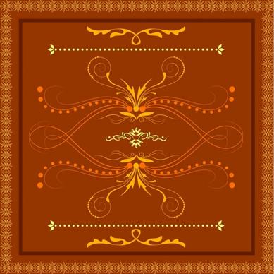 decorative pattern design elements orange classical style