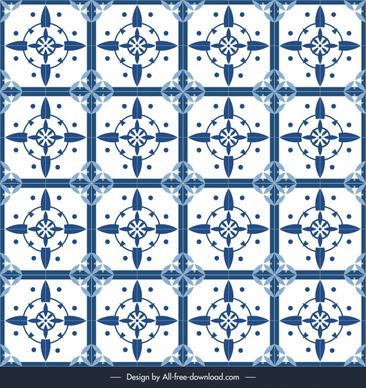 decorative pattern template blue repeating symmetrical flat design