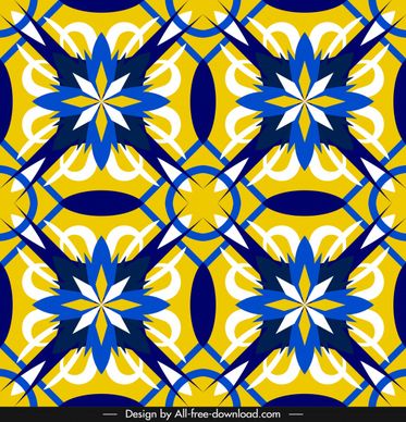 decorative pattern template botanical sketch flat symmetric repeating