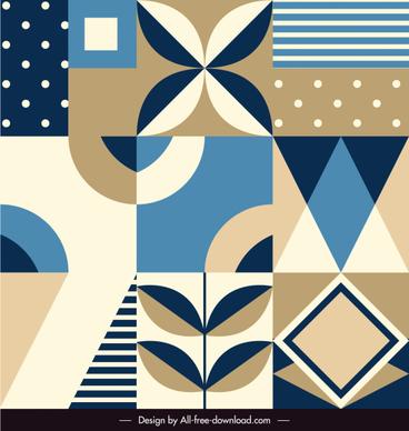 decorative pattern template colored flat classic shapes