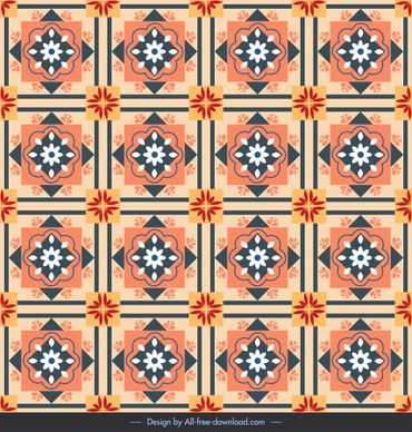 decorative pattern template colorful classical symmetric repeating squares