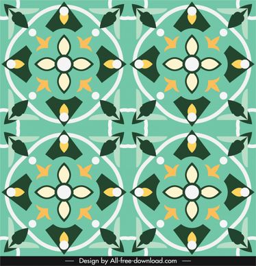 decorative pattern template colorful flat symmetrical repeating design