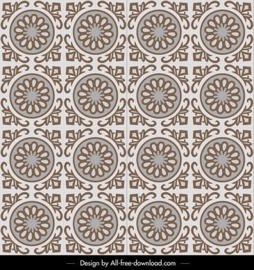 decorative pattern template flat symmetrical retro design