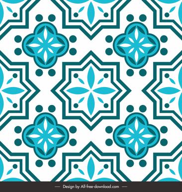 decorative pattern template retro flora sketch symmetric repeating