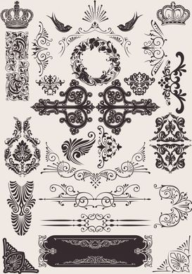 decorative elements elegant european imperial symbols