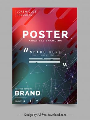 decorative poster template modern geometric connection sketch