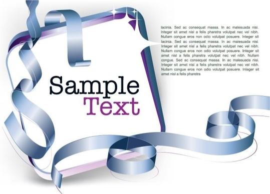 decorative ribbon design template vector 5 text