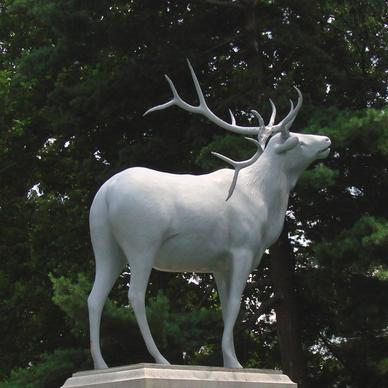 deer monument in the cemetery