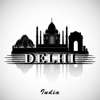 delhi city background vector
