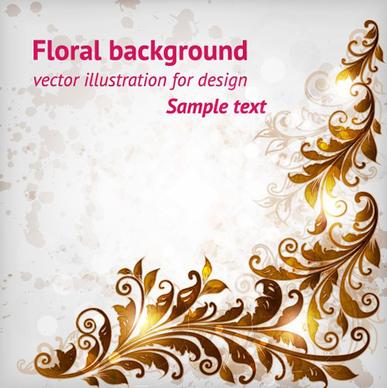 delicate floral pattern background element vector set