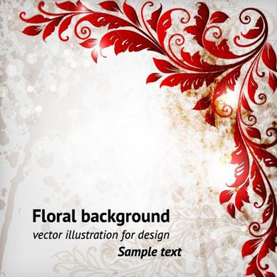 delicate floral pattern background element vector set