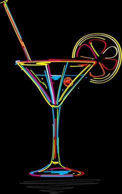 delicate martini glass vector