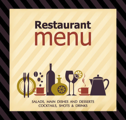 delicate restaurant menu cover design vector