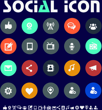 delicate social icons vector graphics