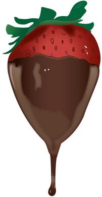 delicious chocolate dipped strawberry food vector