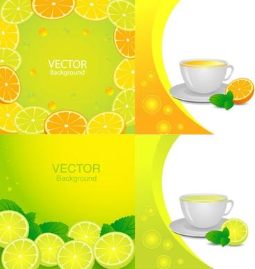 delicious orange juice elements vector