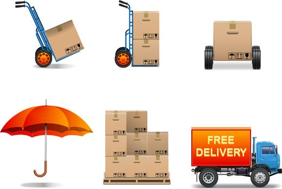 delivery service collection box package truck umbrela