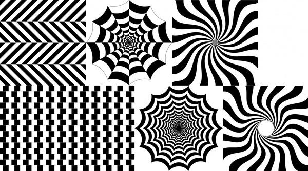 delusion pattern sets illustration in black and white