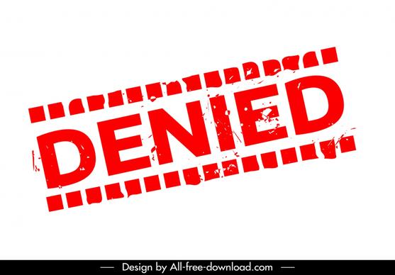 denied stamp sign template retro flat text