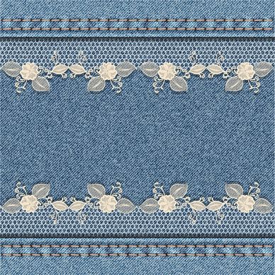 denim with lace vector background