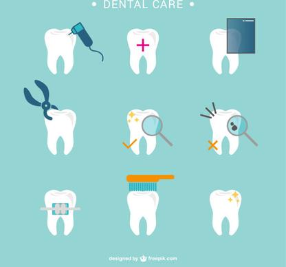 dental care vector icons