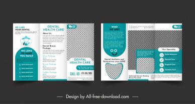 dental clinic brochure template checkered geometry decor