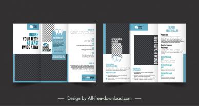 dental clinic brochure template contrast checkered geometry decor