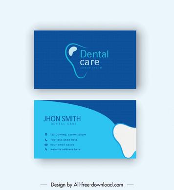 dental clinic business card template tooth curves shapes decor