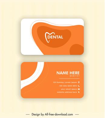 dental clinic business card template tooth curves shapes decor