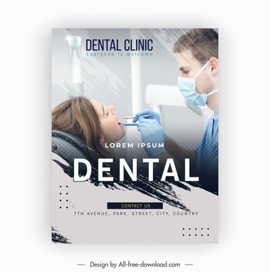 dental clinic flyer template realistic gunge decor