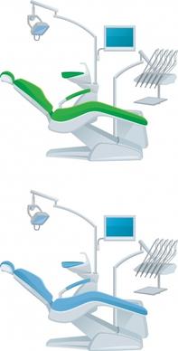 dental equipment icons modern 3d colored sketch