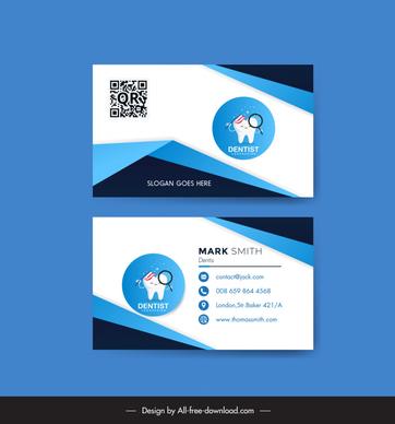 dentist business card template cute stylized tooth sketch