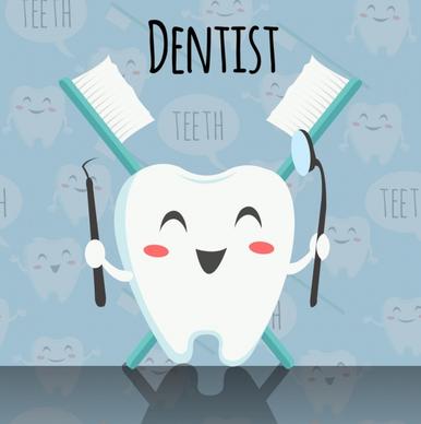 dentistry banner stylized tooth icon repeating backdrop