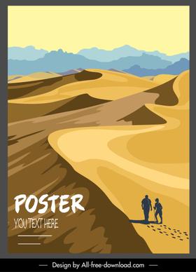 desert dune scenery poster bright classical design