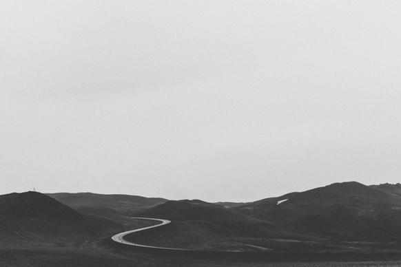desert empty fog hill horizon landscape minimalism