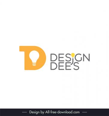   design dees logotype flat stylized text lightbulb outline 