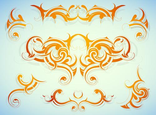design element ornament floral background vector