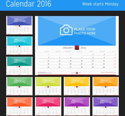 desk calendar16 with your photo vector