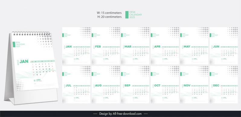desk calendar 2023 template w 15 cm h 20 cm simple elegant design 3d sketch 