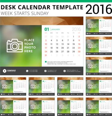 desk calendar template16 vector