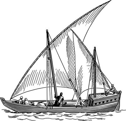 Dhow Sail Boat clip art