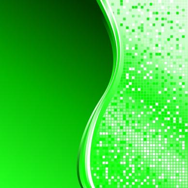 abstract background sparkling bokeh green curves decor