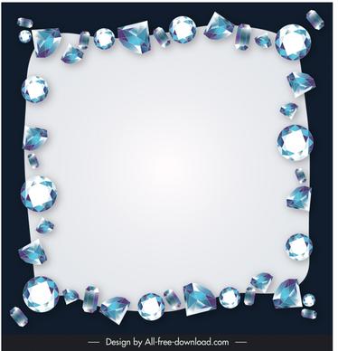 diamond border clipart template elegant luxury realistic 
