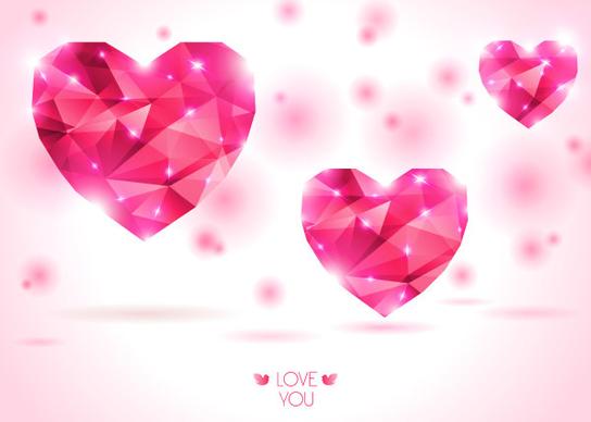 diamond heart creative vector graphics