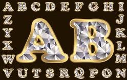 diamond letters 01 vector