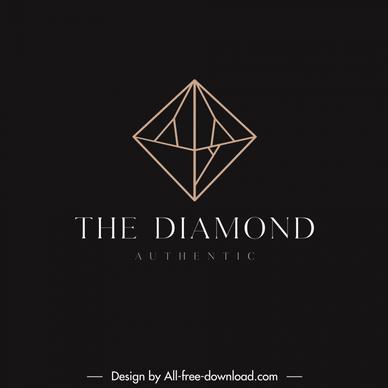 diamond logo template dark flat geometry